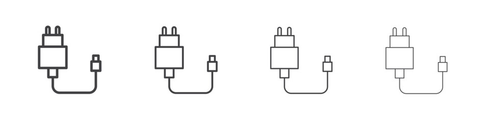 Fototapeta premium Charger icon outlines - vector simple illustration