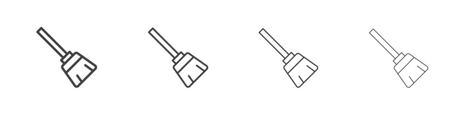 Broom icon outlines - vector simple illustration
