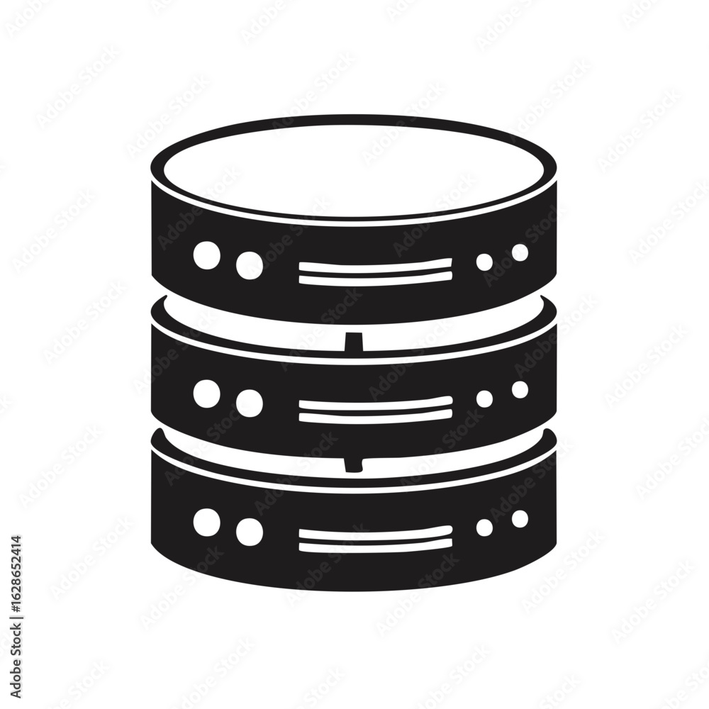Poster stack of server hard drives representing data storage and technology