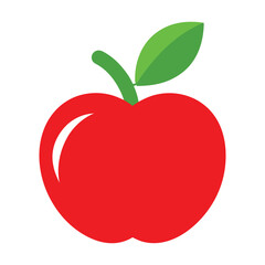 Vector art of red apple isolated