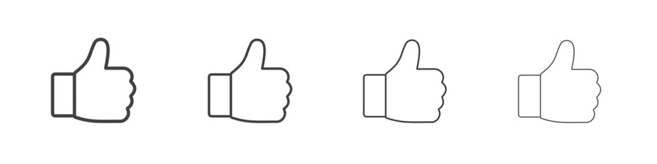 Thumb icon outlines - vector simple illustration