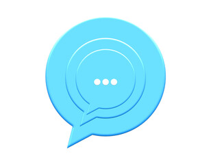 Blue Chat Message Icon PNG – Typing Bubble Communication Symbol Graphic