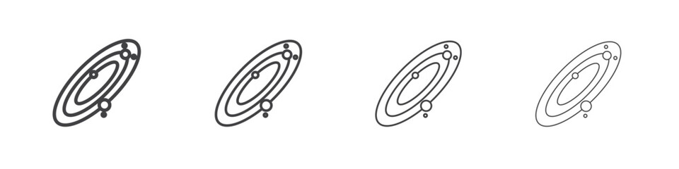 Space icon outlines - vector simple illustration
