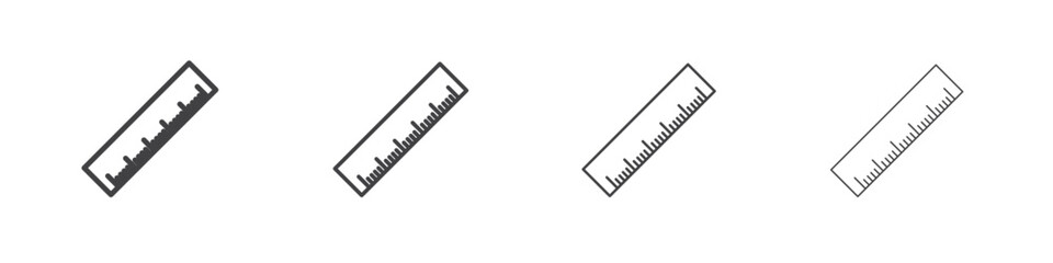 Ruler icon outlines - vector simple illustration