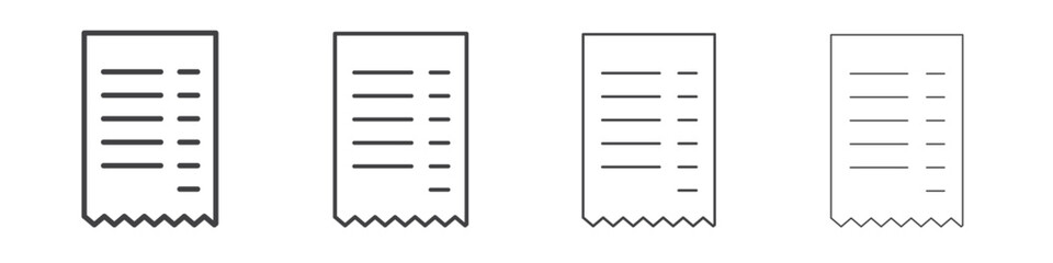 Receipt icon outlines - vector simple illustration