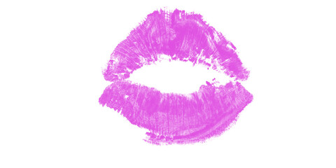 lipstick lip mark, purple colored lip kiss stamp with texture isolated for fashion design elements beauty visuals and cosmetic advertising projects
