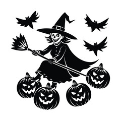 Halloween Witch Silhouette Vector Collection