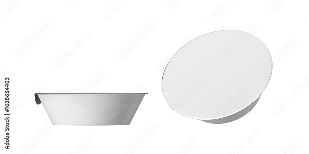 Poster a container for quick cooking on a white background. mock up. 3d rendering