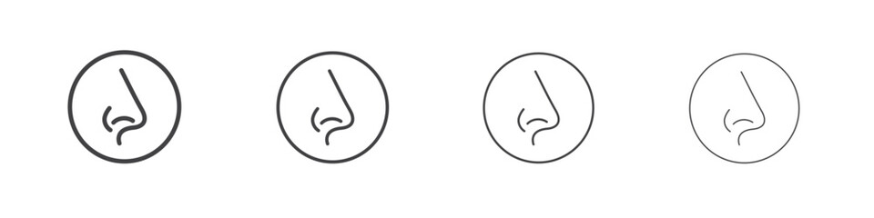 Nose icon outlines - vector simple illustration