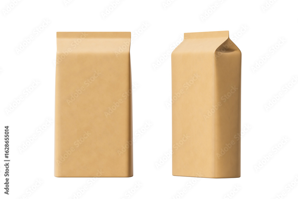 Poster a craft packaging box on a white background. mock up. 3d rendering