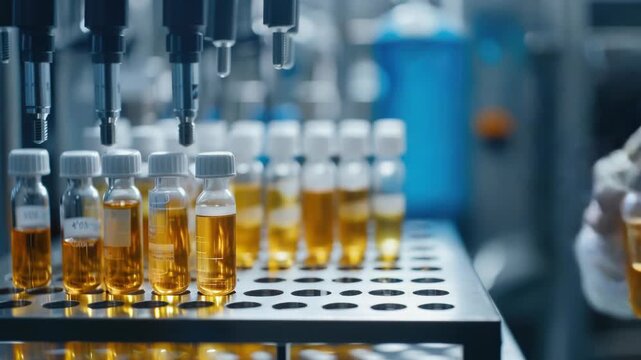 A scientist in a lab coat and gloves tinkers with a machine, showcasing focus and dedication to their work