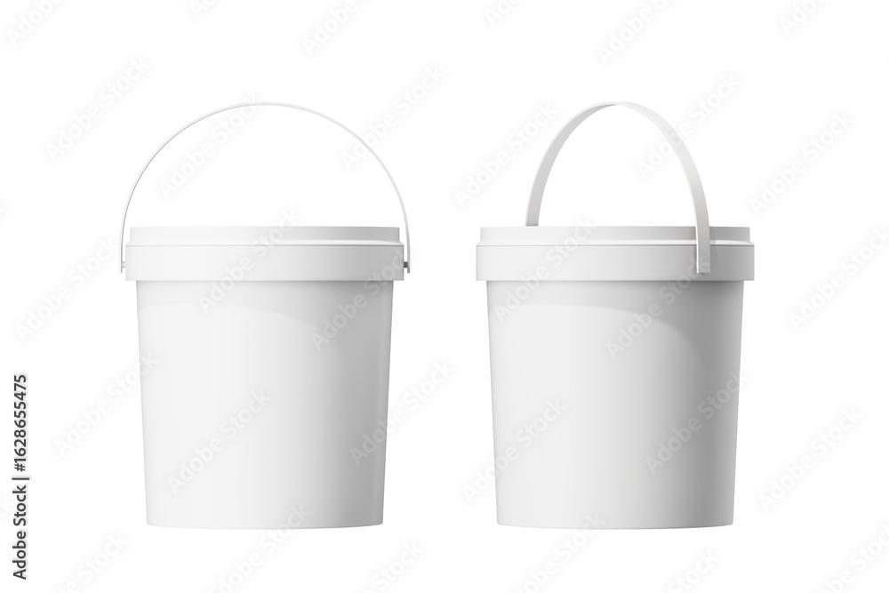 Poster the point is in a white plastic jar. mock up. 3d rendering