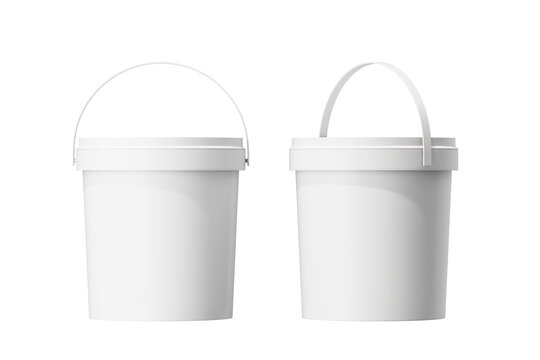 The point is in a white plastic jar. Mock up. 3d rendering