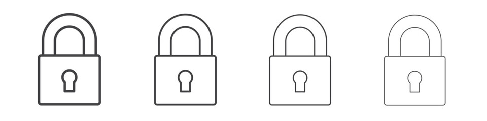 Lock icon outlines - vector simple illustration