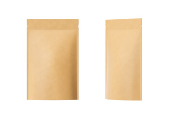 A craft bag with different sides for packing food. Mock up. 3d rendering