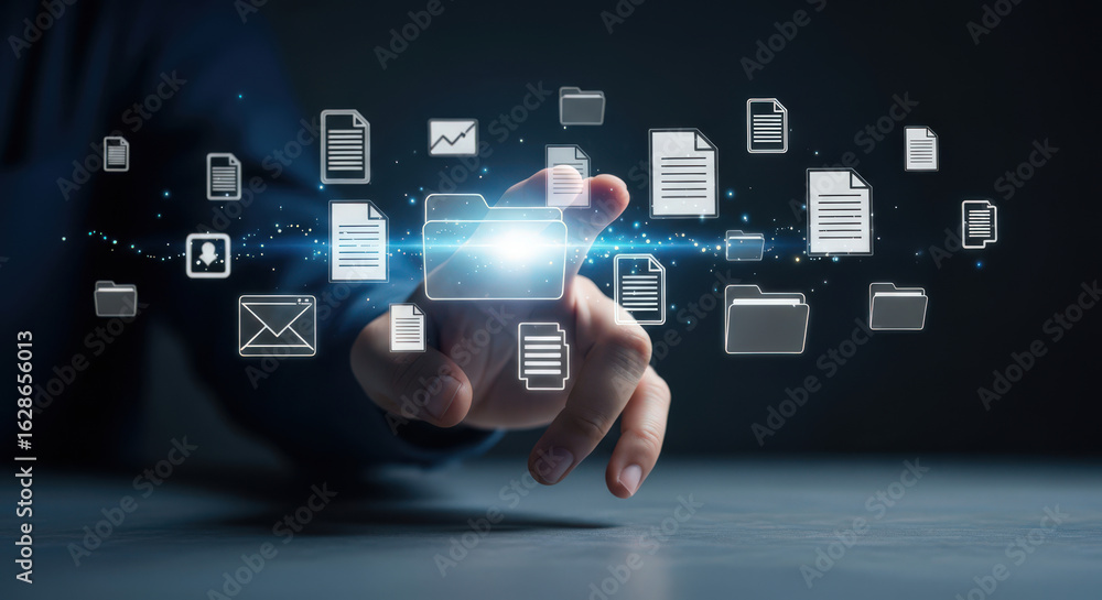 Poster streamlining data management a comprehensive approach to organizing, accessing, and securing digital