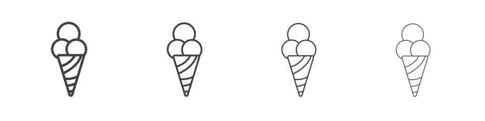 Ice cream icon outlines - vector simple illustration