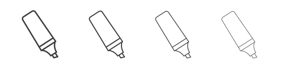 Highlighter icon outlines - vector simple illustration