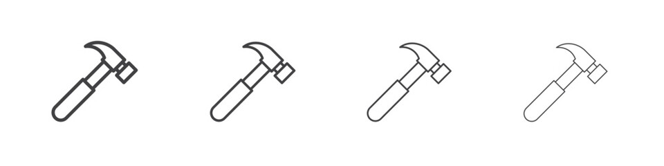 Fototapeta premium Hammer icon outlines - vector simple illustration
