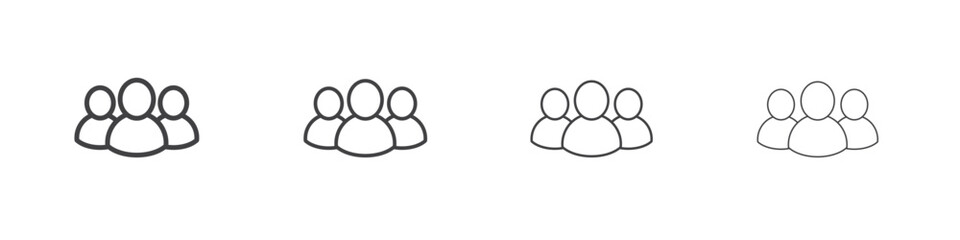 Group icon outlines - vector simple illustration