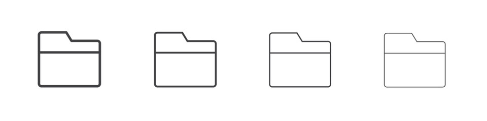 Folder icon outlines - vector simple illustration