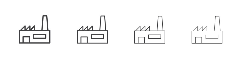 Factory icon outlines - vector simple illustration