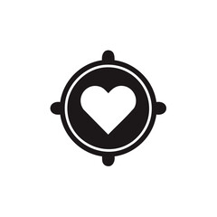 Obraz premium Targeted heart icon symbolizing love focus passion and romantic aspirations