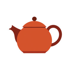 minimalistic flat round teapot icon style image without background, isolate