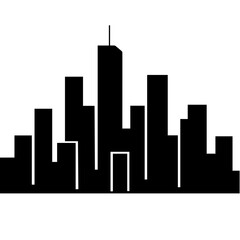 Obraz premium City skyline made of simple rectangles with varied heights