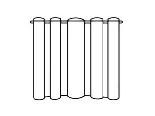 Stylish interior divider curtain in modern vector