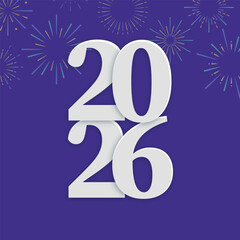 2026 New Year Celebration Happy New Year logo text design. 2026 number design template. Happy New Year card, cover, poster. Vector illustration 