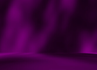 Purple violet dark neon light empty room studio background.