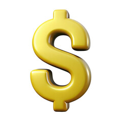 Obraz premium Golden dollar sign isolated on transparent background