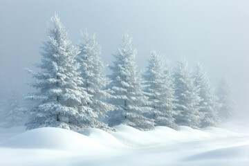 Naklejka premium Snow-covered winter trees.