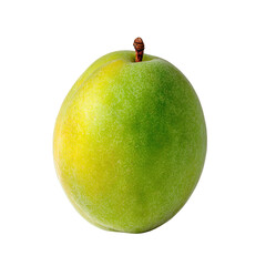 Vibrant Green and Yellow Plum: A Close-Up Studio Shot