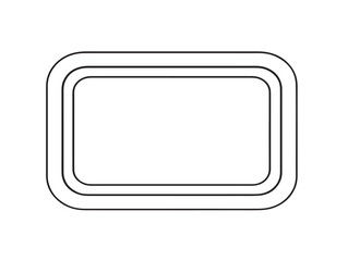 Stylish food tray outline in clean vector format