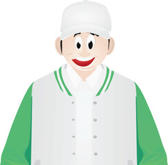 Collage student in jacket. vector illustration	
