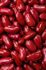 Red beans canned as an ingredient for cooking healthy or vegetarian food. Canned beans