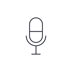 microphone icon. linear style sign for mobile concept and web design. Vector icon. Symbol, logo illustration. Vector graphics