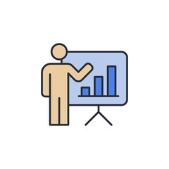 presentation icon. linear style sign for mobile concept and web design. Vector icon. Symbol, logo illustration. Vector graphics