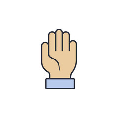hand icon. linear style sign for mobile concept and web design. Vector icon. Symbol, logo illustration. Vector graphics