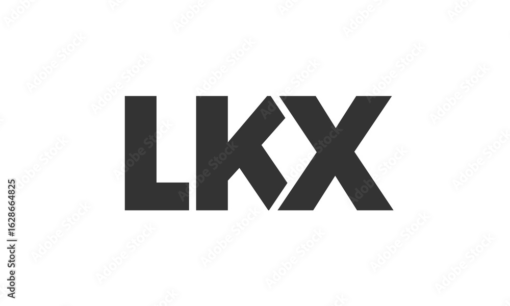 Poster lkx logo design template with strong and modern bold text. initial based vector logotype featuring s