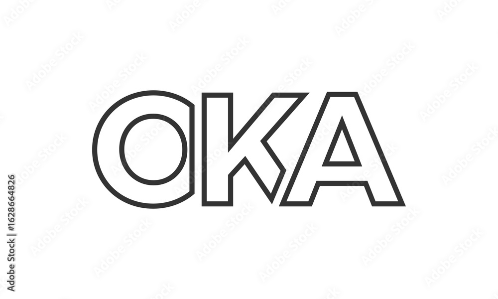 Poster oka logo design template with strong and modern bold text. initial based vector logotype featuring s