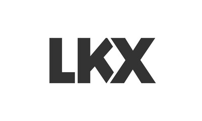 LKX logo design template with strong and modern bold text. Initial based vector logotype featuring simple and minimal typography. Trendy company identity.