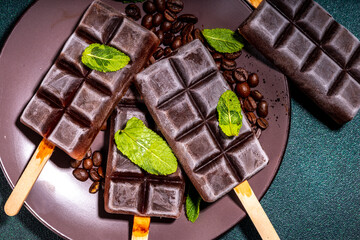 Coffee espresso ice cream popsicle