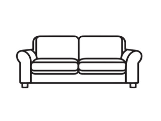 Clean line art of sleeper sofa furniture piece