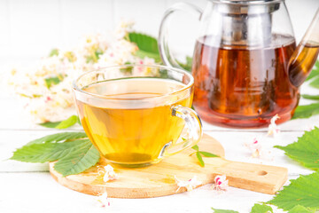Organic natural chestnut leaves and flower tea
