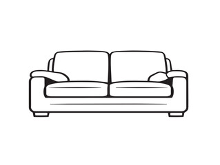 Stylish convertible sofa bed in 2D vector style