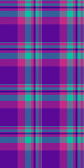 Vibrant purple, pink, and teal plaid pattern.  Perfect for textile design, fashion, website backgrounds, or any project needing a bold, geometric texture.
