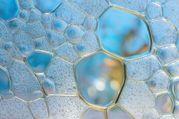 Intricate bubbles illuminate a vibrant world in a close-up exploration of nature's delicate structures